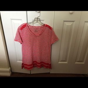 Orange/white striped Talbots top